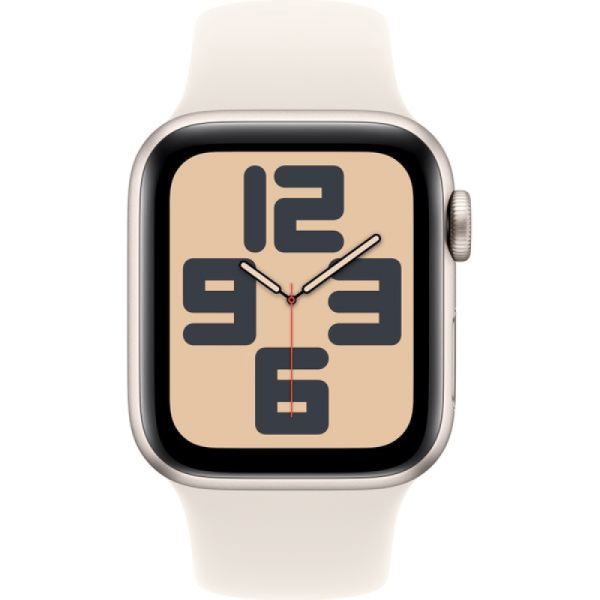 Apple Watch Series SE 2024 44mm Starlight Aluminum Case with Starlight Sand Sport Band S/M